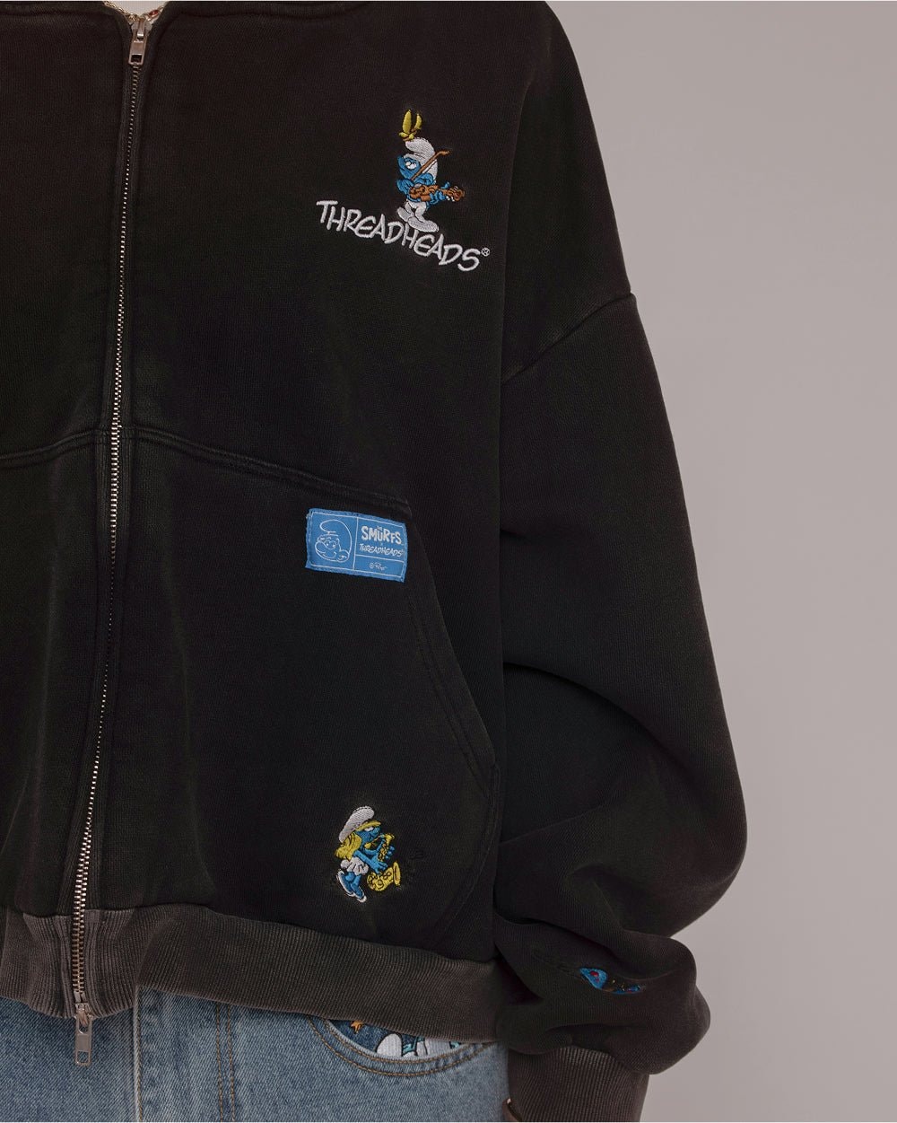 Smurf Ensemble Hoodie - Premium Unisex Zip Hoodie 100% Cotton