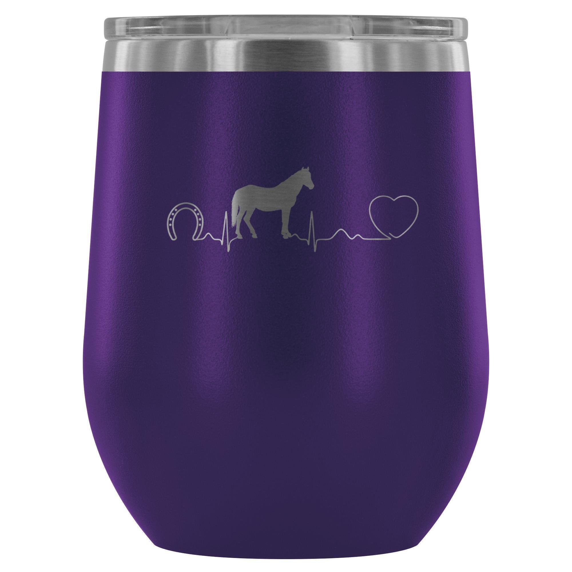Horse Pulse 12oz Stainless Steel Wine Tumbler - Large Animal Vet Gift