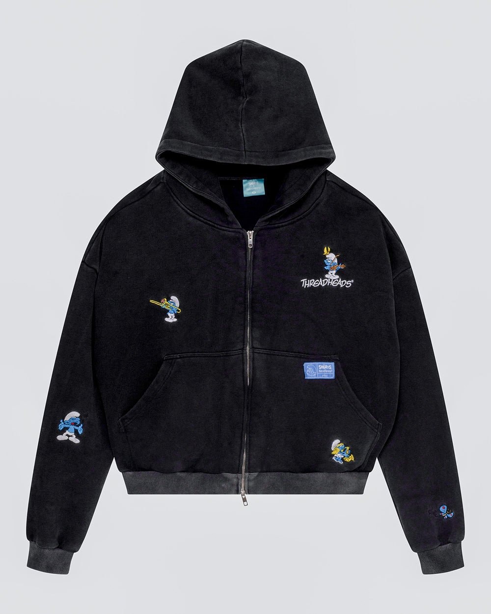 Smurf Ensemble Hoodie - Premium Unisex Zip Hoodie 100% Cotton