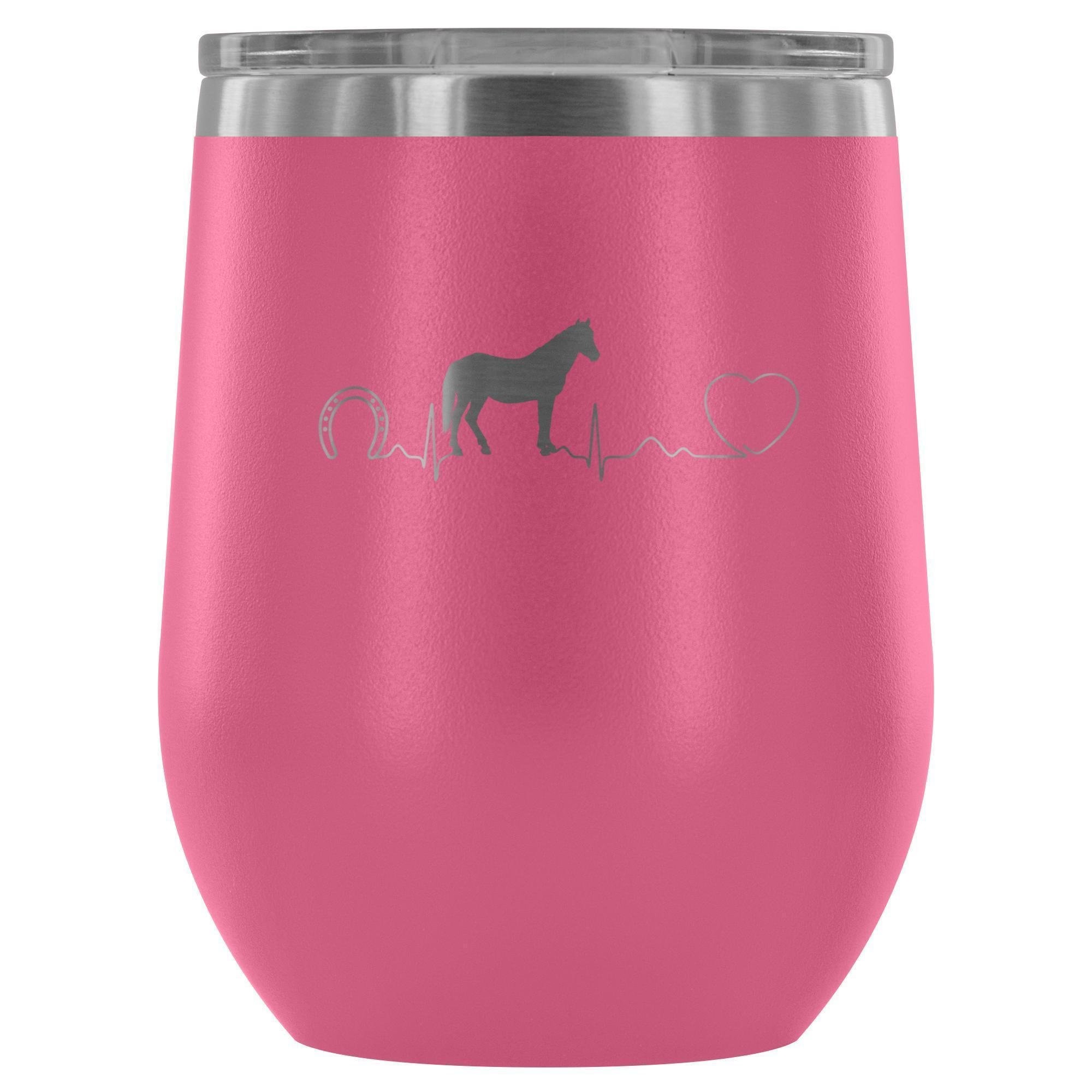Horse Pulse 12oz Stainless Steel Wine Tumbler - Large Animal Vet Gift
