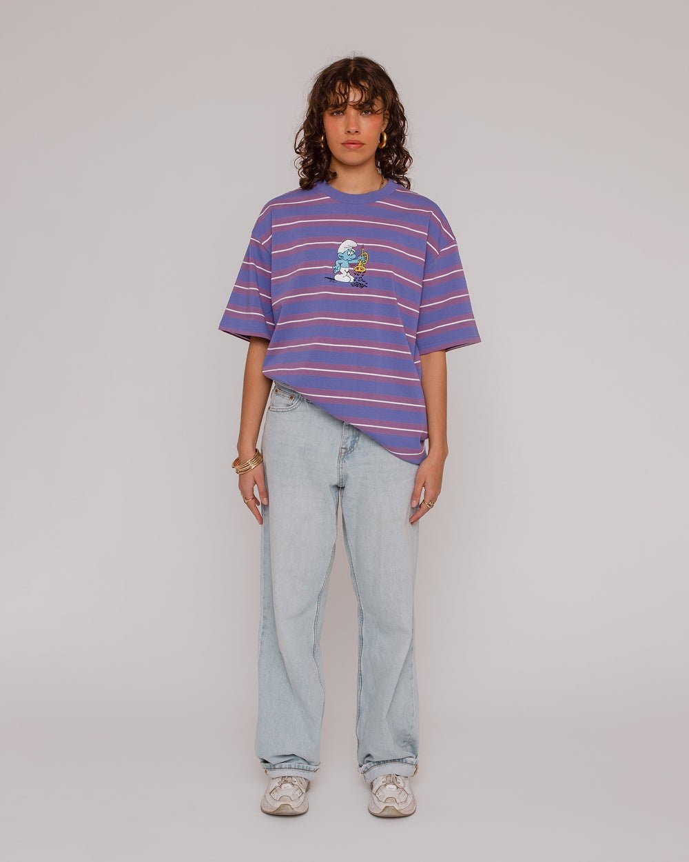 Smurfs Flat Note Oversized Graphic Tee - Unisex 100% Combed Cotton 250 GSM