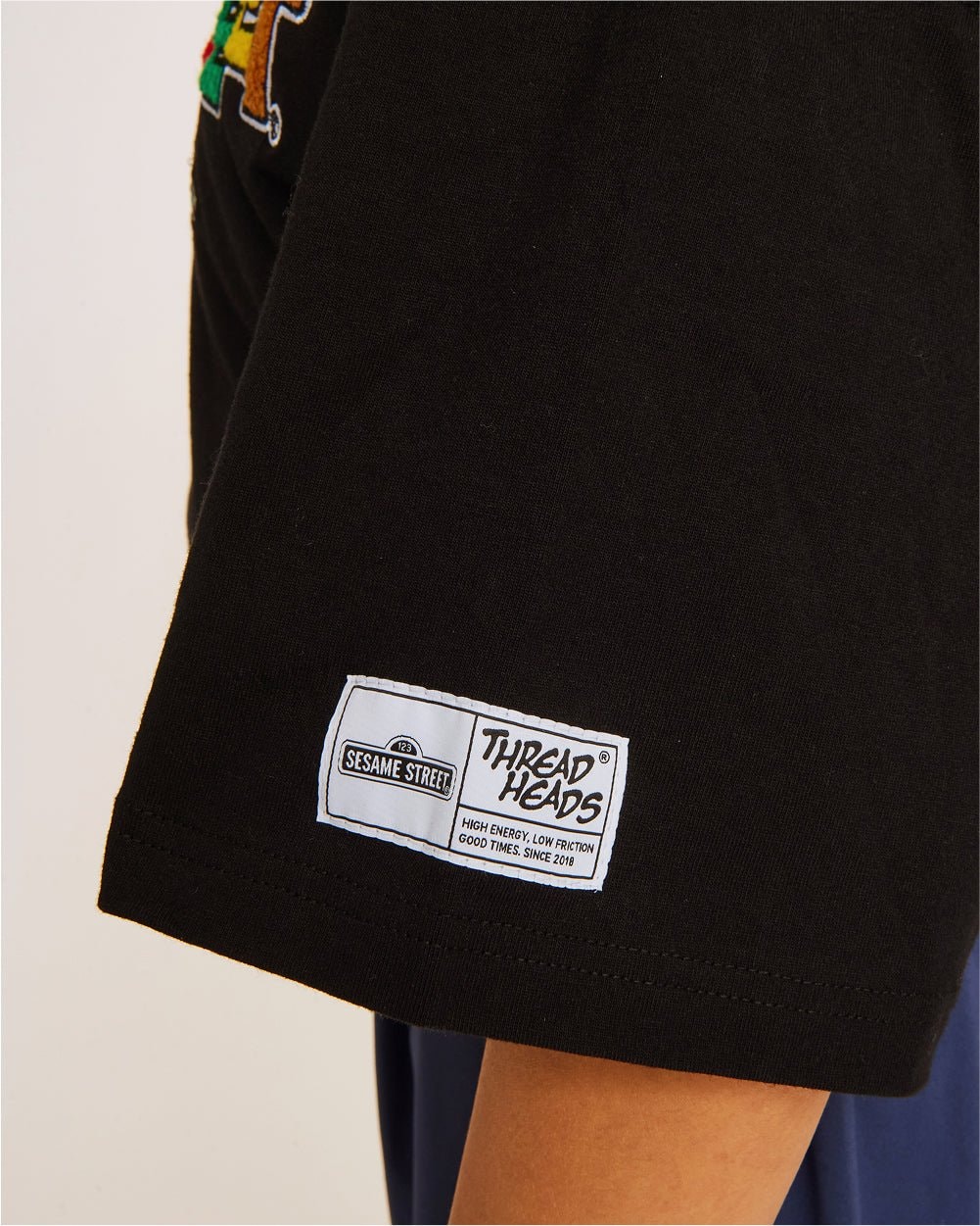 Tokyo Bin Party Black Oversized Graphic Tee Sesame Street Collab 100% Combed Cotton