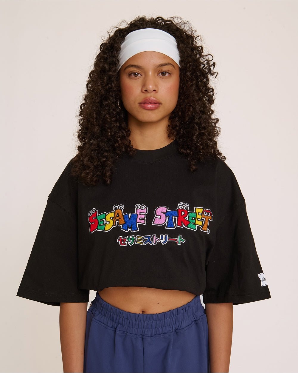 Tokyo Bin Party Black Oversized Graphic Tee Sesame Street Collab 100% Combed Cotton