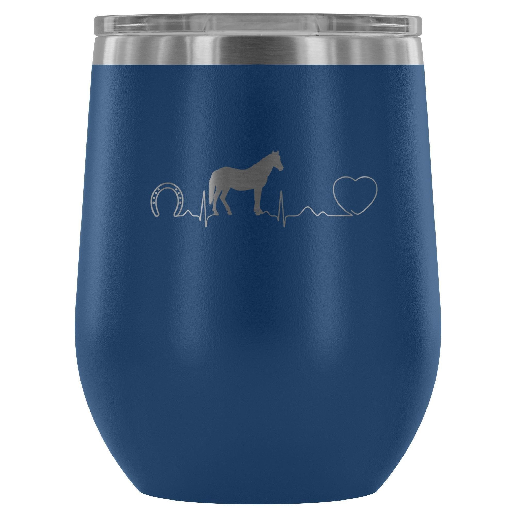 Horse Pulse 12oz Stainless Steel Wine Tumbler - Large Animal Vet Gift