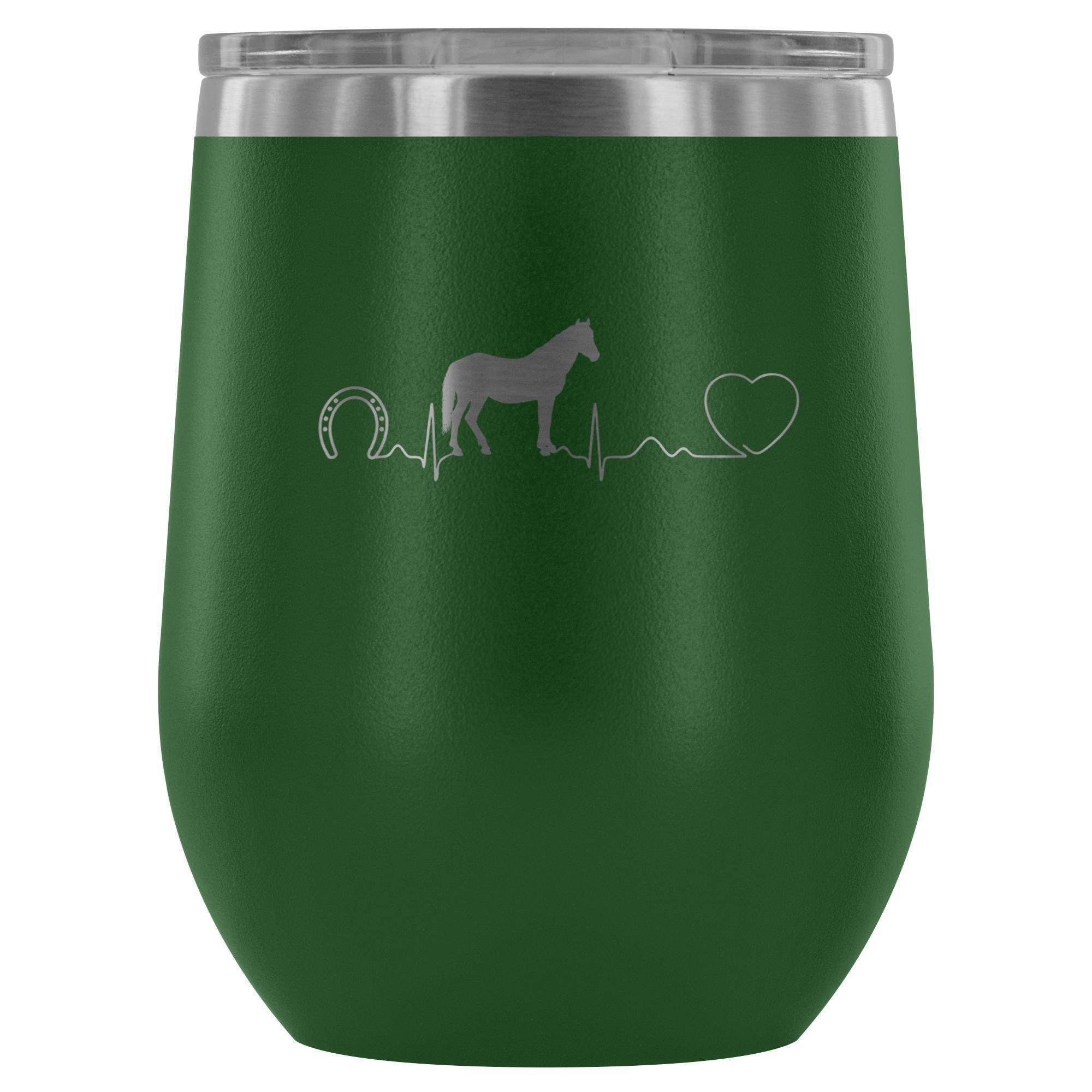Horse Pulse 12oz Stainless Steel Wine Tumbler - Large Animal Vet Gift