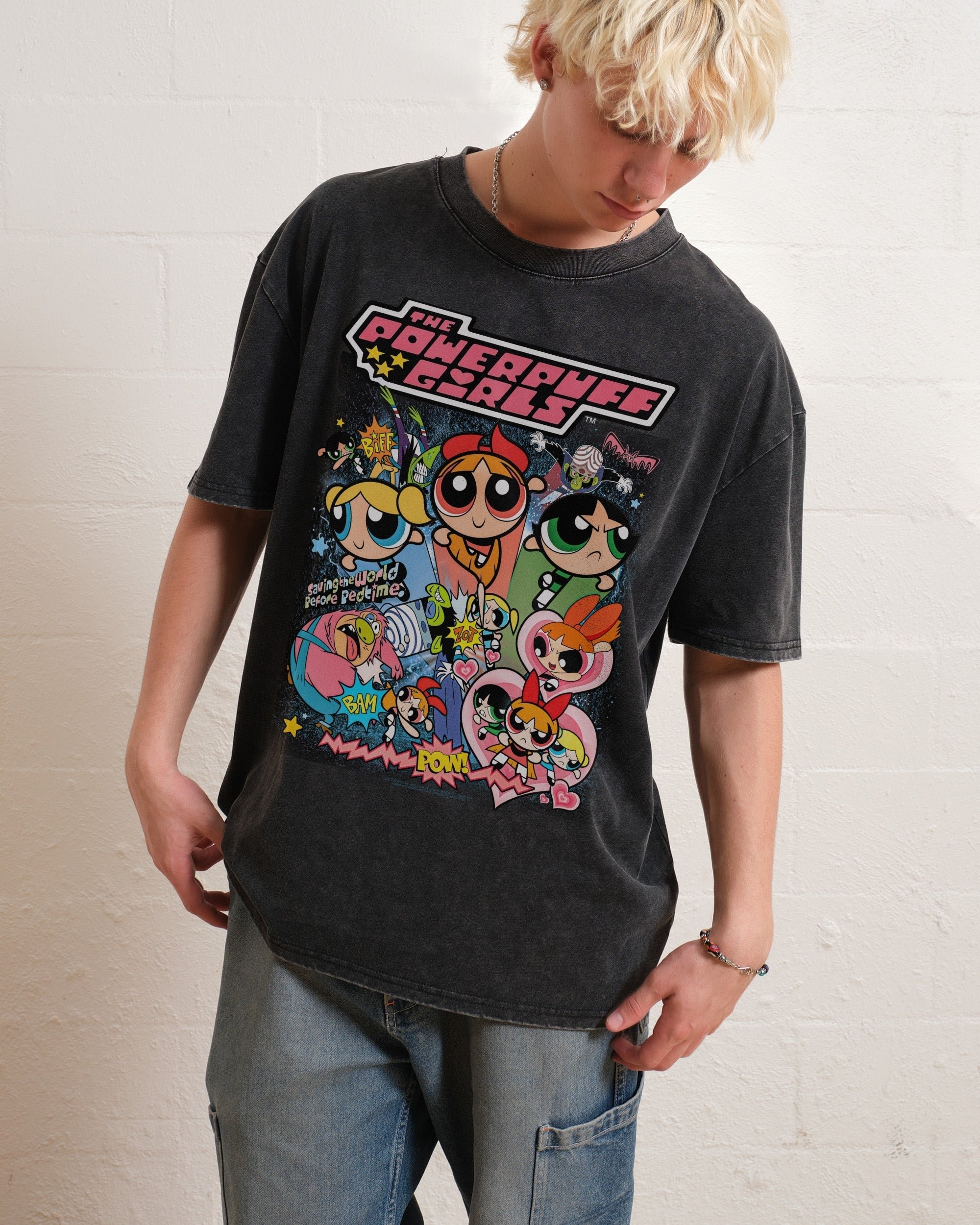 Powerpuff Girls Vintage Oversized Graphic T-Shirt Unisex 100% Combed Cotton