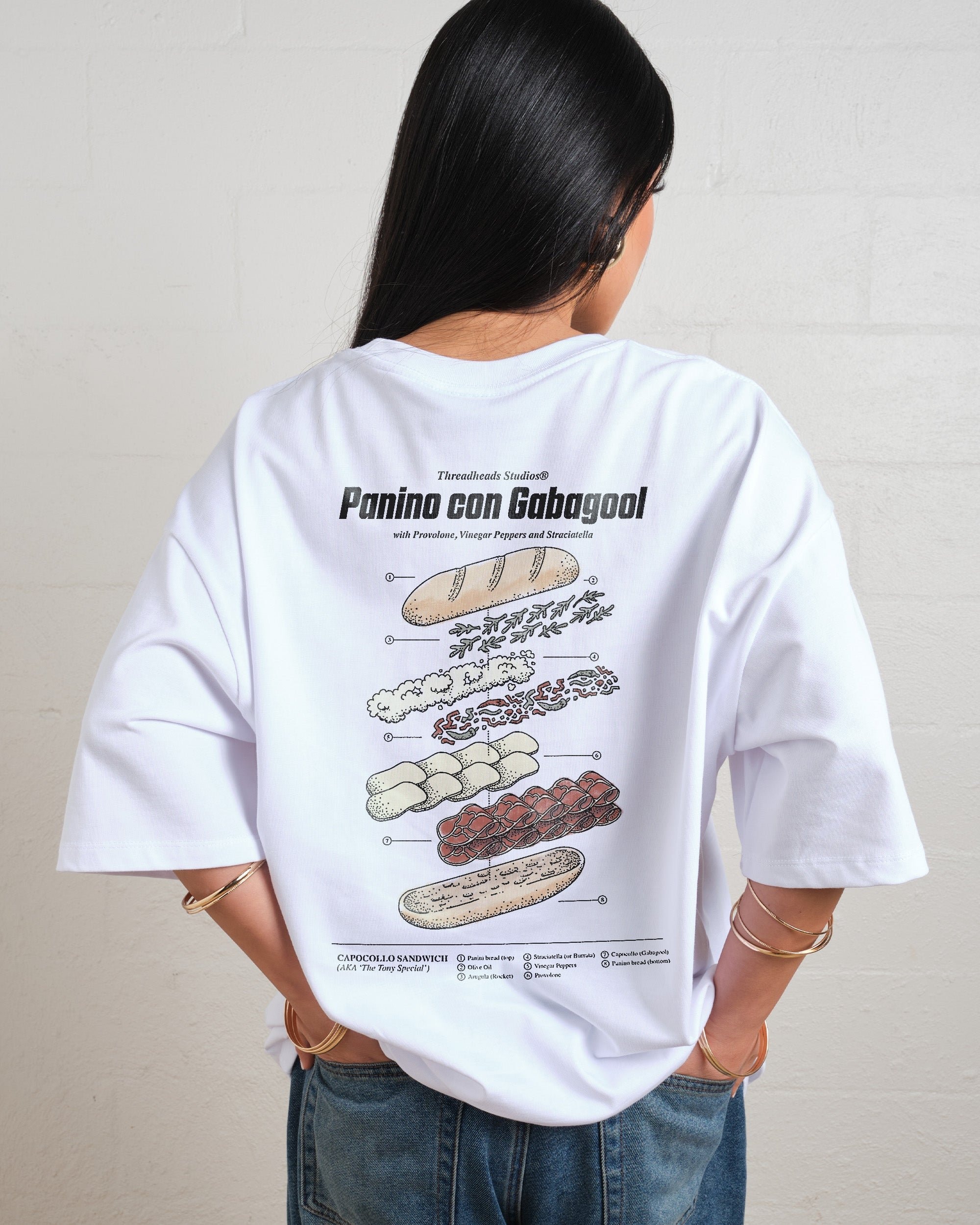 Panino Con Gabagool Oversized Tee - Threadheads 90s Boxy Fit Heavyweight Cotton T-Shirt