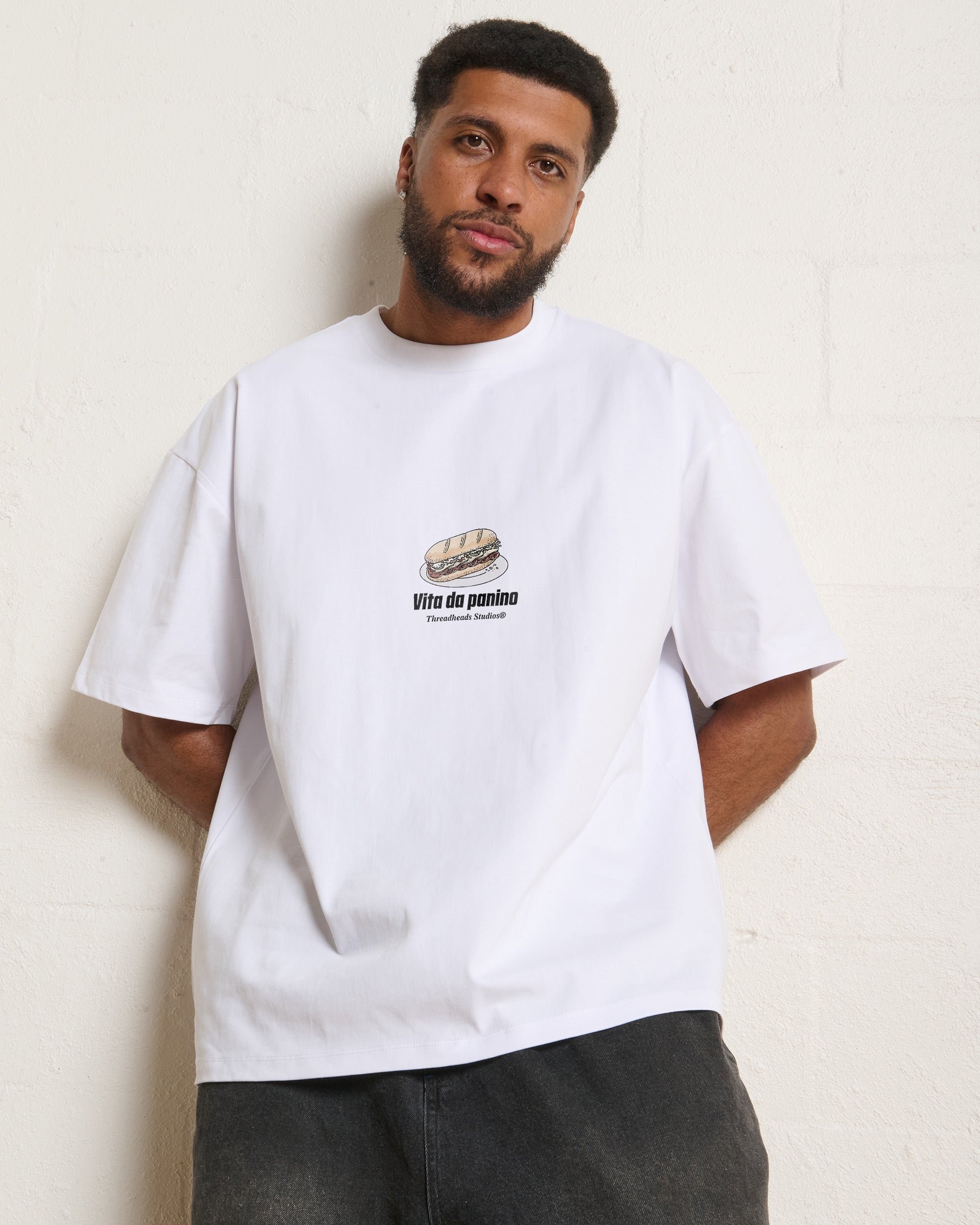 Panino Con Gabagool Oversized Tee - Threadheads 90s Boxy Fit Heavyweight Cotton T-Shirt