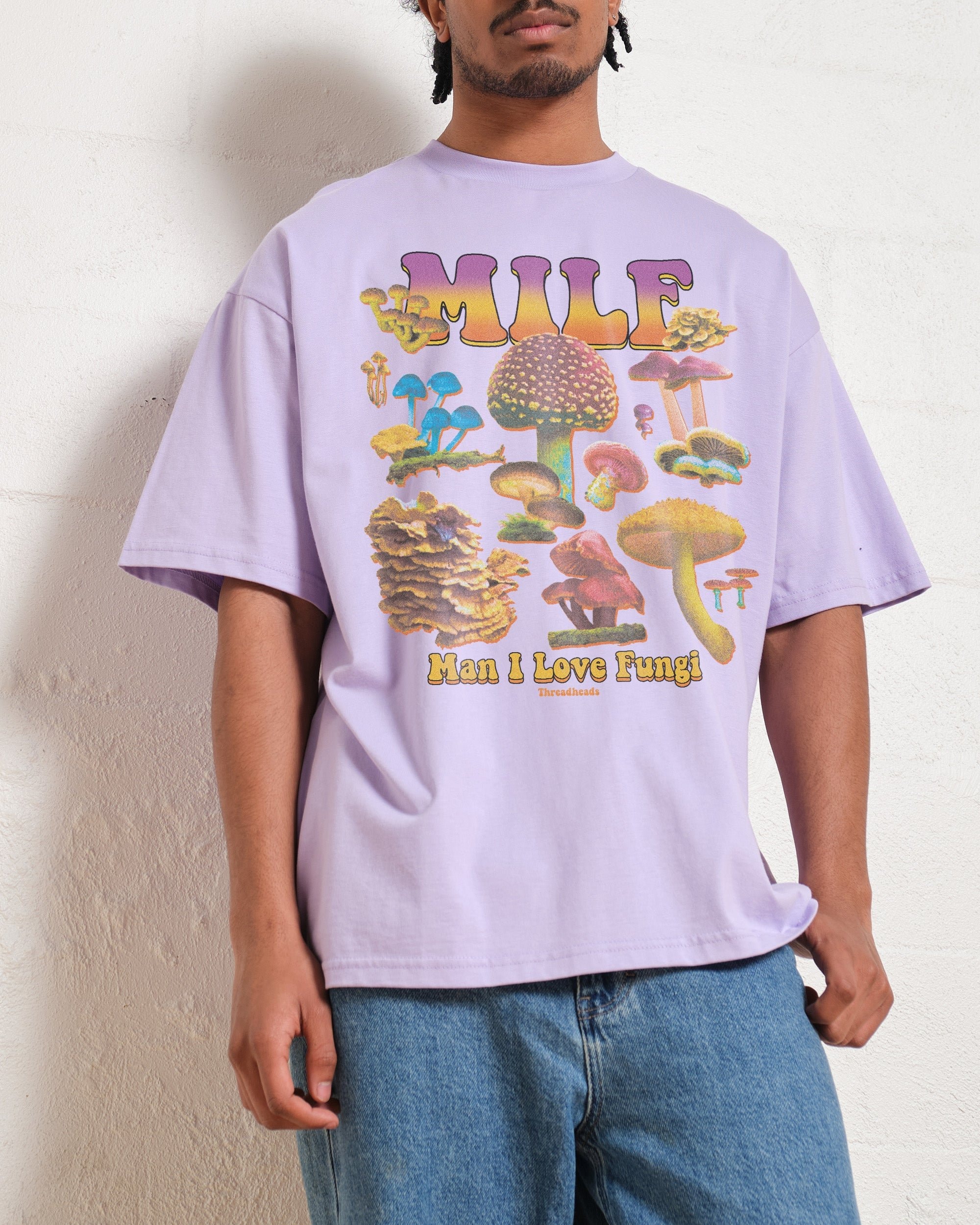 MILF Fungi Oversized Tee - Threadheads Unisex 90s Boxy Fit Heavyweight Cotton T-Shirt