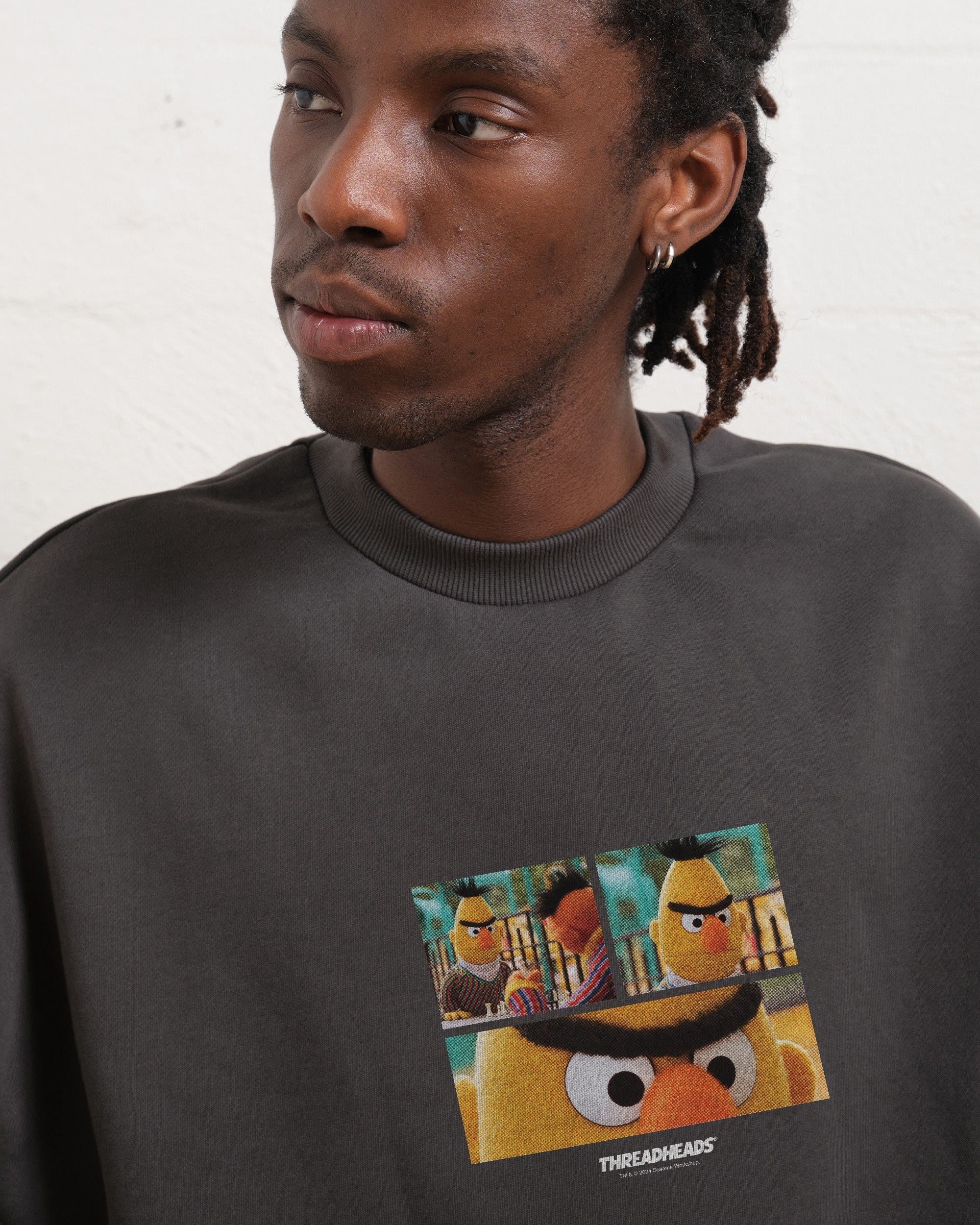 Angry Bert Sweatshirt Sesame Street Premium Graphic Sweatshirt