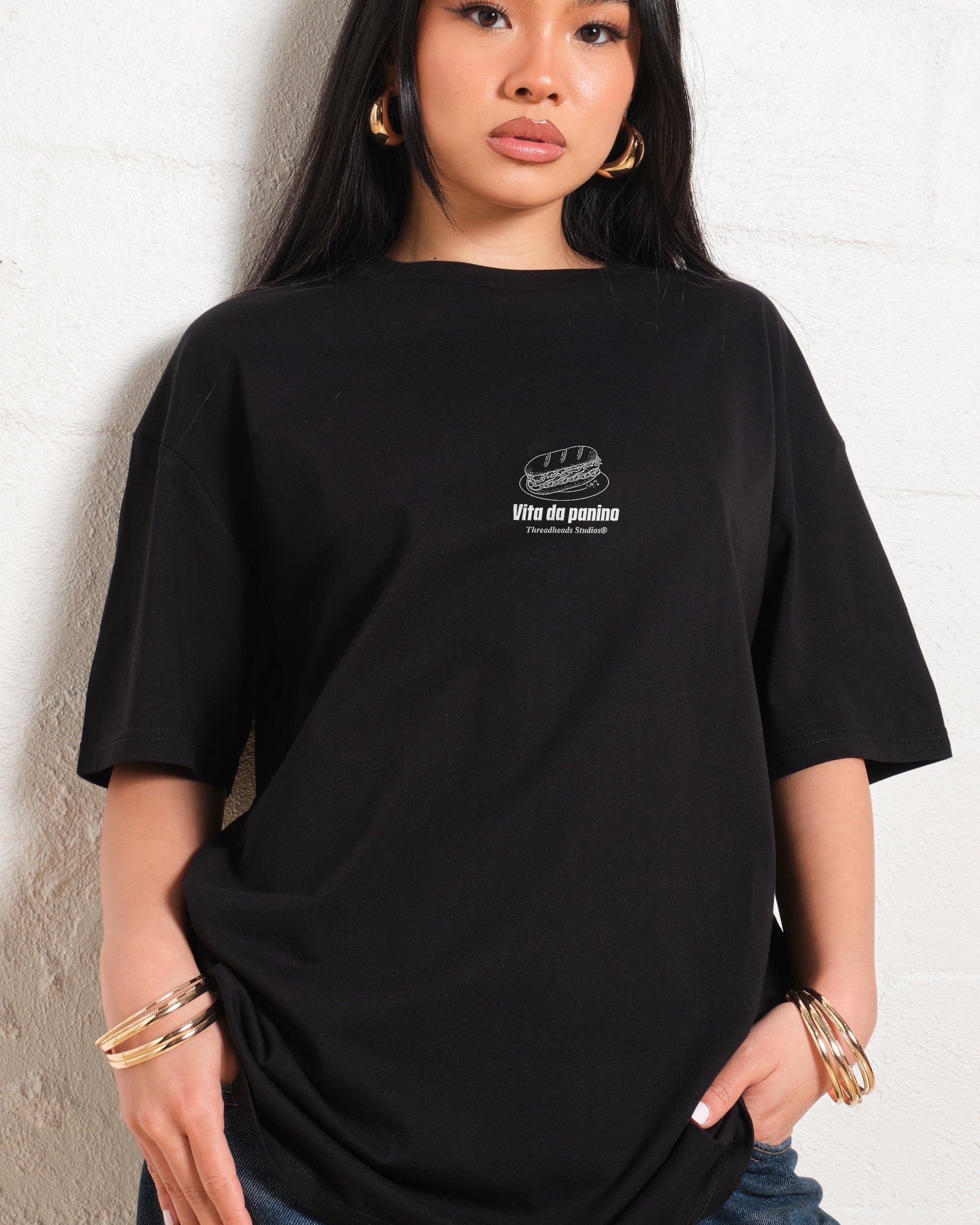 Panino Con Gabagool Oversized Tee - Threadheads 90s Boxy Fit Heavyweight Cotton T-Shirt