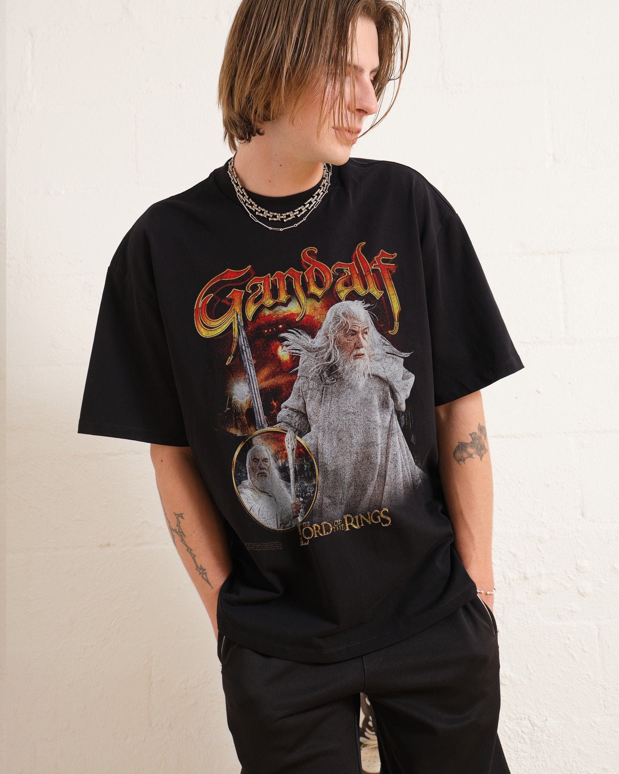 Gandalf the White Oversized T-Shirt - Lord of the Rings Graphic Tee Unisex White