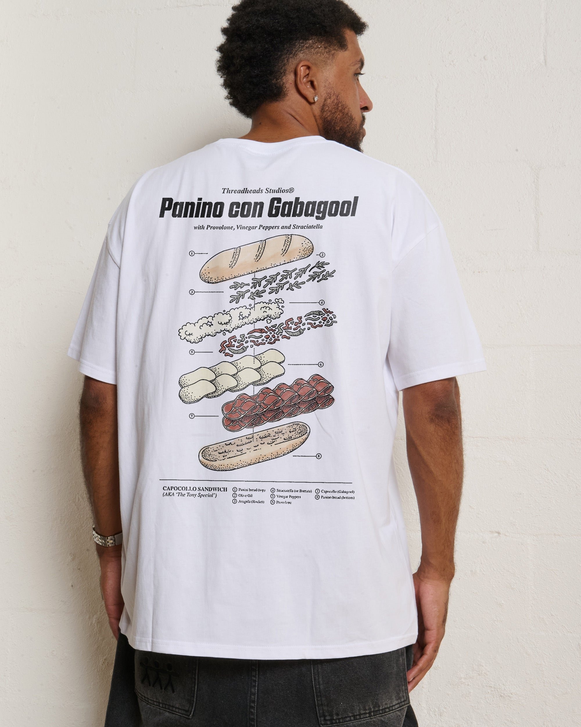 Panino Con Gabagool Oversized Tee - Threadheads 90s Boxy Fit Heavyweight Cotton T-Shirt